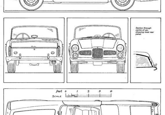Facel Vega Facellia (1959-1963) (Fasel Vega Facelia (1959-1963)) - drawings (drawings) of the car